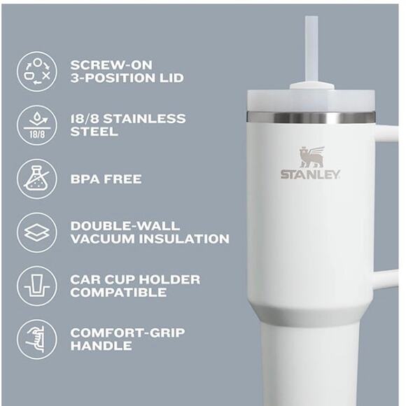 STANLEY Quencher 2.0 Tumbler with Handle and Straw 40 oz Color Light PurpleNWT - Picture 2 of 4